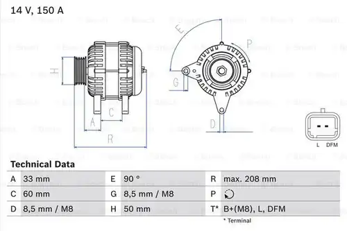 генератор BOSCH 0 986 047 390