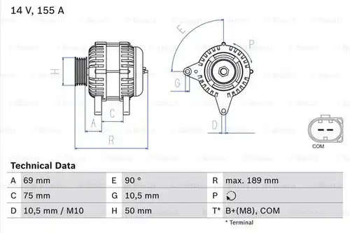 генератор BOSCH 0 986 047 400