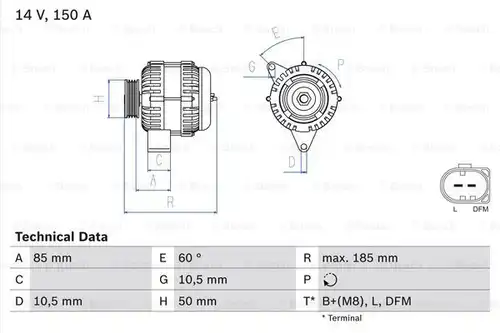 генератор BOSCH 0 986 047 550