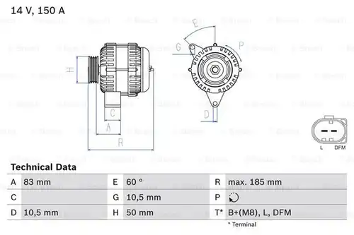 генератор BOSCH 0 986 047 560