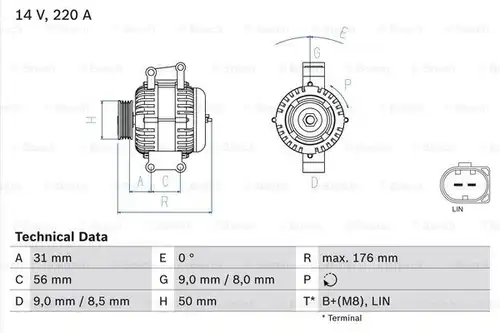 генератор BOSCH 0 986 047 640