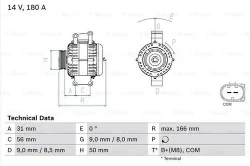 генератор BOSCH 0 986 047 650