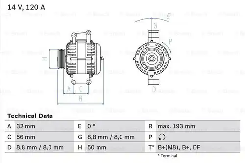 генератор BOSCH 0 986 047 660