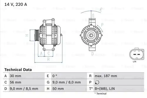 генератор BOSCH 0 986 047 800