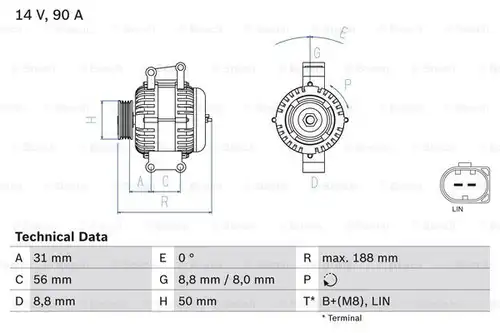 генератор BOSCH 0 986 047 840