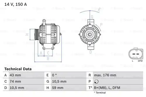 генератор BOSCH 0 986 047 910