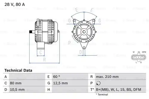 генератор BOSCH 0 986 048 100