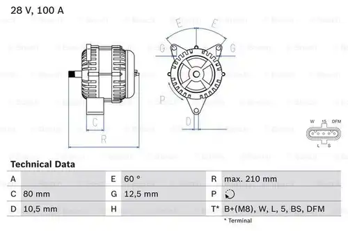 генератор BOSCH 0 986 048 110