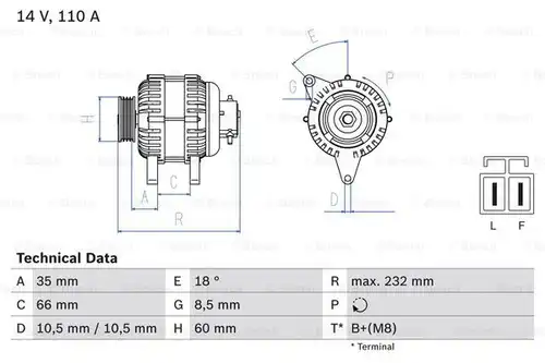 генератор BOSCH 0 986 048 301