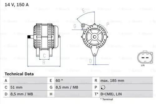 генератор BOSCH 0 986 048 380