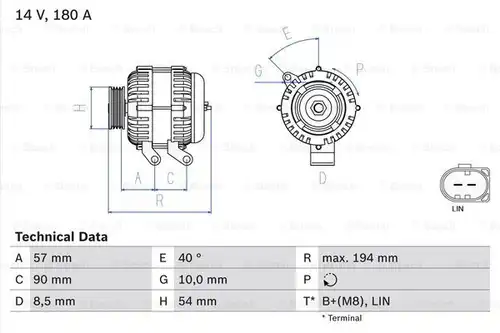 генератор BOSCH 0 986 048 400