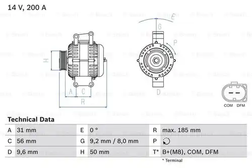 генератор BOSCH 0 986 048 550