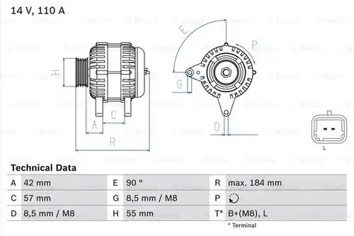 генератор BOSCH 0 986 048 611