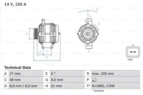 генератор BOSCH 0 986 048 740