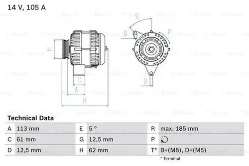 генератор BOSCH 0 986 048 791