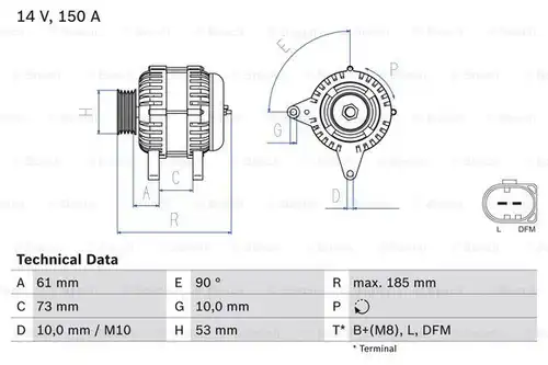 генератор BOSCH 0 986 048 921