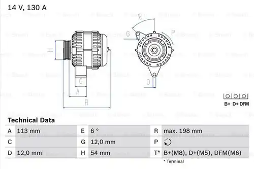 генератор BOSCH 0 986 049 000