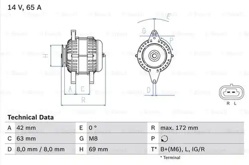 генератор BOSCH 0 986 049 051