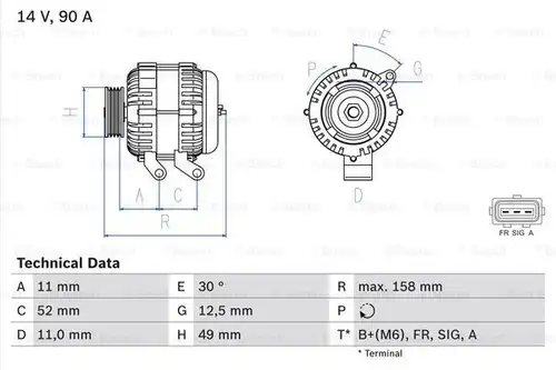 генератор BOSCH 0 986 049 121