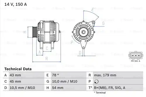 генератор BOSCH 0 986 049 161