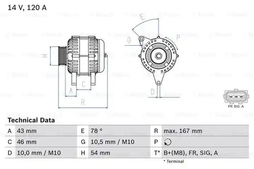 генератор BOSCH 0 986 049 171