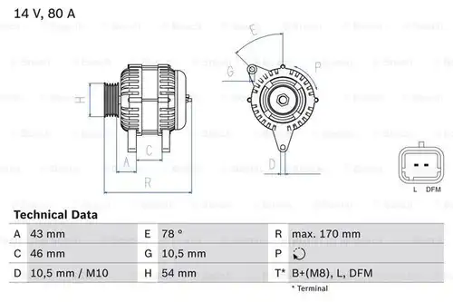 генератор BOSCH 0 986 049 410