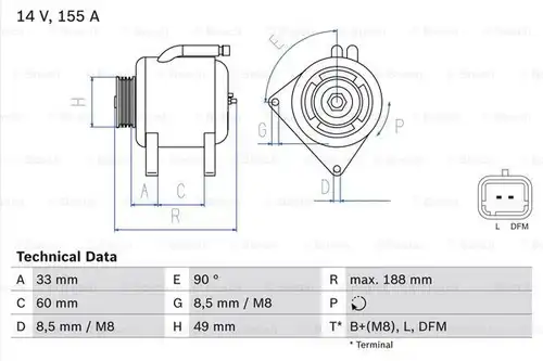 генератор BOSCH 0 986 049 450