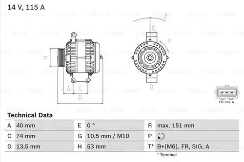 генератор BOSCH 0 986 049 460