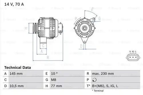 генератор BOSCH 0 986 049 510