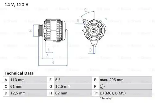 генератор BOSCH 0 986 049 530