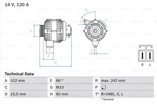 генератор BOSCH 0 986 049 550