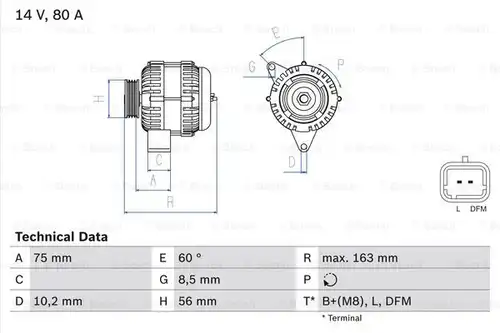 генератор BOSCH 0 986 049 630