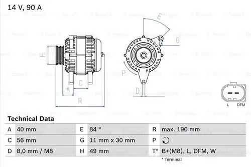 генератор BOSCH 0 986 049 640