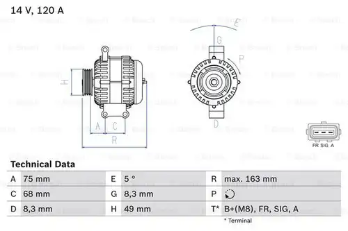 генератор BOSCH 0 986 049 670