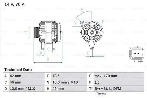 генератор BOSCH 0 986 049 690