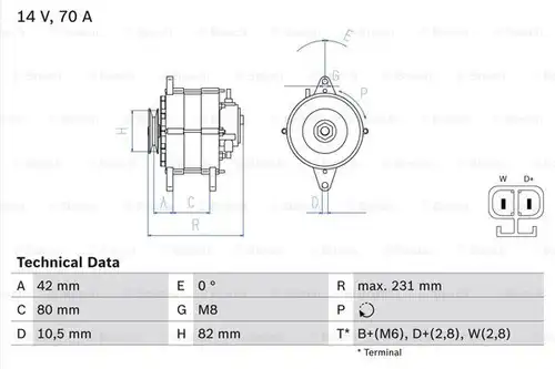 генератор BOSCH 0 986 049 730