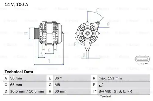 генератор BOSCH 0 986 049 940