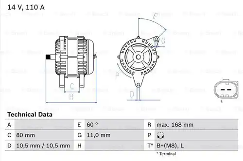 генератор BOSCH 0 986 080 060