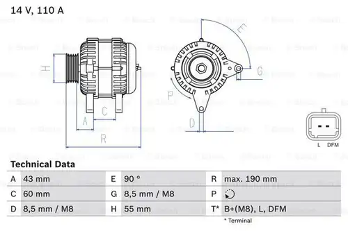 генератор BOSCH 0 986 080 140