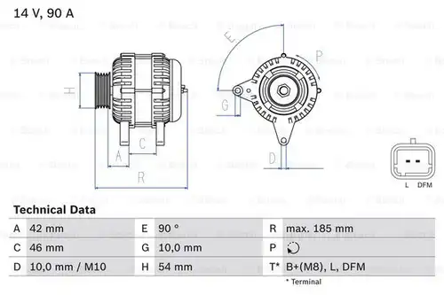 генератор BOSCH 0 986 080 190