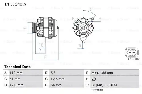 генератор BOSCH 0 986 080 380