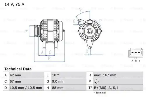 генератор BOSCH 0 986 080 390