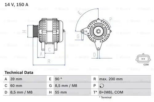 генератор BOSCH 0 986 080 410