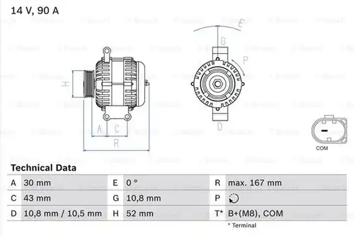 генератор BOSCH 0 986 080 500