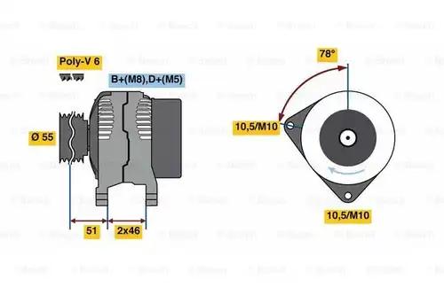 генератор BOSCH 0 986 080 530