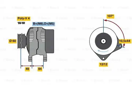 генератор BOSCH 0 986 080 550