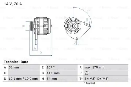 генератор BOSCH 0 986 080 560