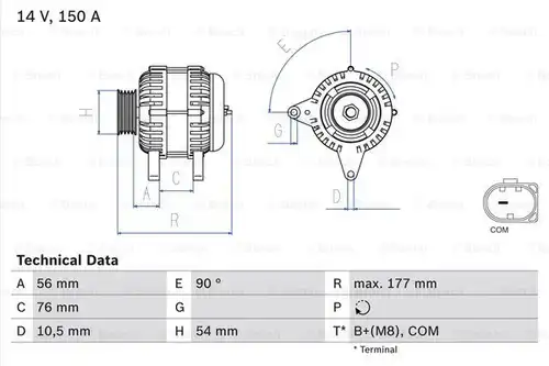 генератор BOSCH 0 986 080 580