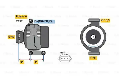 генератор BOSCH 0 986 080 610