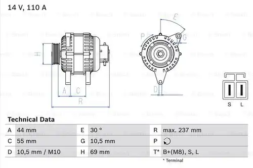 генератор BOSCH 0 986 080 640